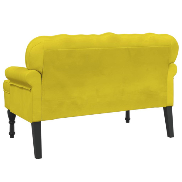 Banco con respaldo terciopelo amarillo 119.5x64.5x75 cm M 5