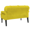 Banco con respaldo terciopelo amarillo 119.5x64.5x75 cm 5