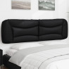 Cabecero de cama acolchado cuero sintético negro 183 cm 1