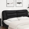 Cabecero de cama acolchado cuero sintético negro 183 cm 4
