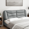 Cabecero de cama acolchado tela gris claro 152 cm 3