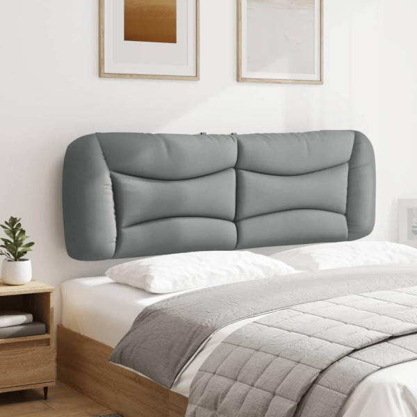 Cabecero de cama acolchado tela gris claro 152 cm M 4