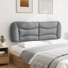 Cabecero de cama acolchado tela gris claro 152 cm 4