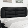 Cabecero de cama acolchado cuero sintético negro 152 cm 1