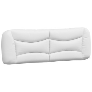 Cabecero de cama acolchado cuero sintético blanco 152 cm H