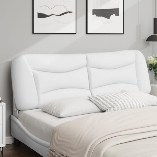 Cabecero de cama acolchado cuero sintético blanco 152 cm M 3