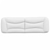Cabecero de cama acolchado cuero sintético blanco 152 cm 5