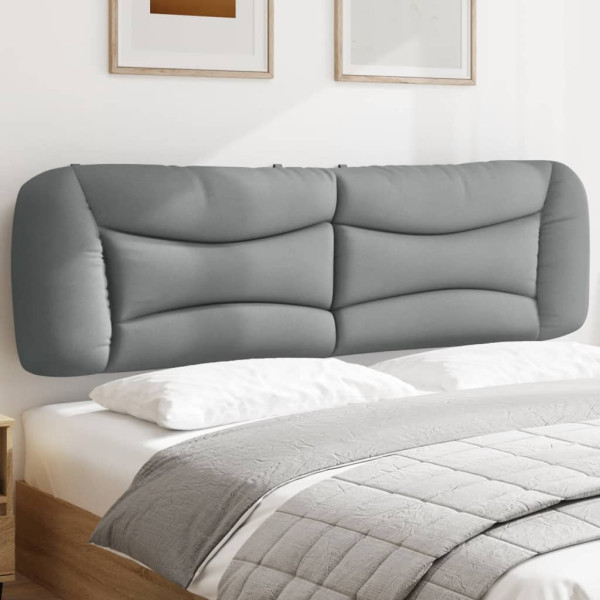 Cabecero de cama acolchado tela gris claro 193 cm D