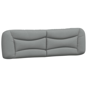 Cabecero de cama acolchado tela gris claro 193 cm H