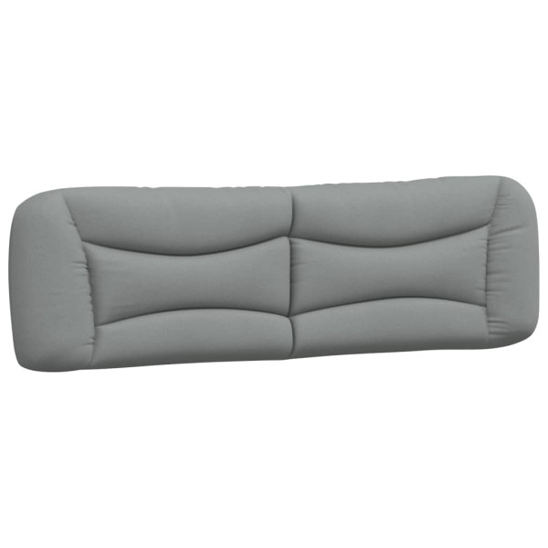 Cabecero de cama acolchado tela gris claro 193 cm M 2