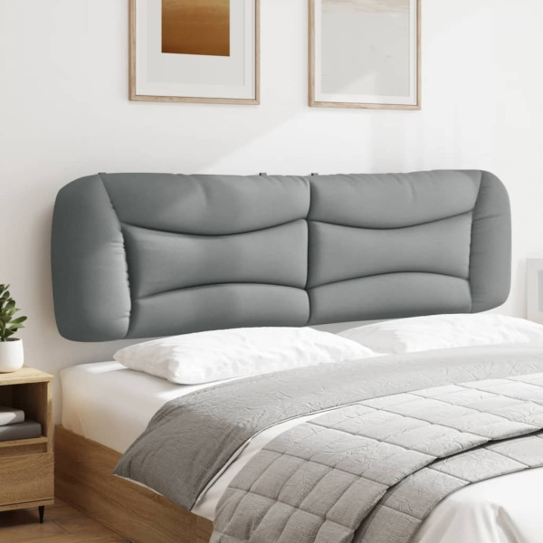Cabecero de cama acolchado tela gris claro 193 cm M 3