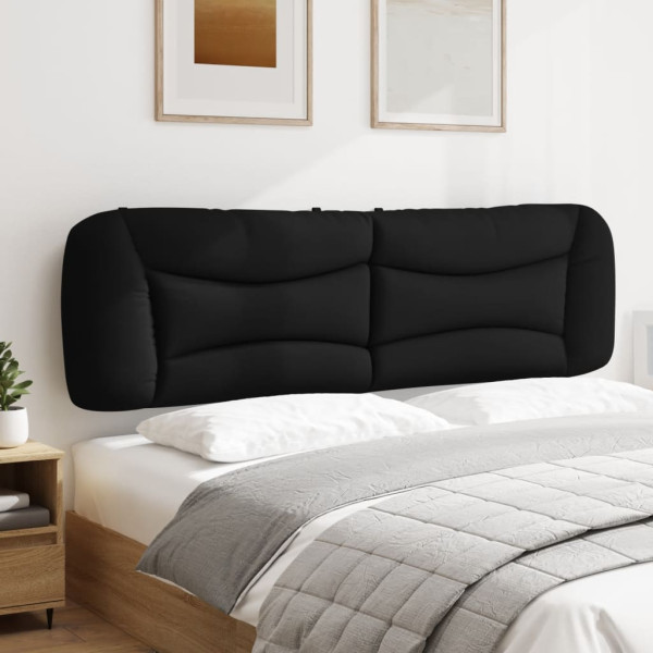 Cabecero de cama acolchado cuero sintético negro 193 cm M 3
