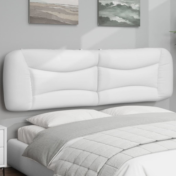 Cabecero de cama acolchado cuero sintético blanco 193 cm D