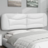 Cabecero de cama acolchado cuero sintético blanco 193 cm 1