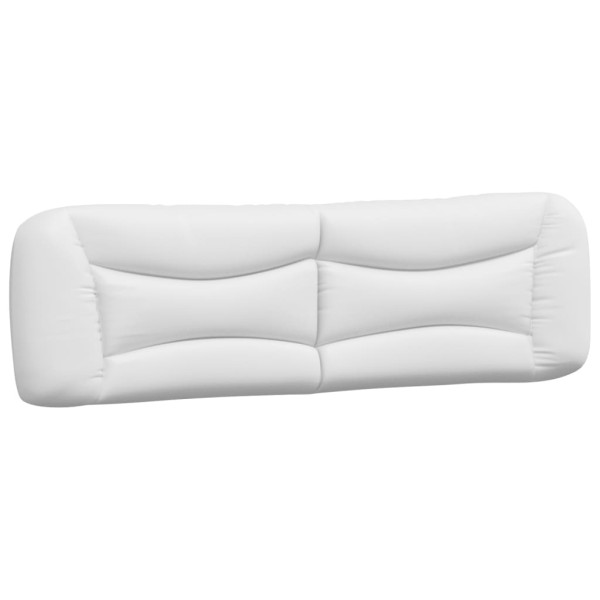 Cabecero de cama acolchado cuero sintético blanco 193 cm M 2