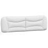 Cabecero de cama acolchado cuero sintético blanco 193 cm 2