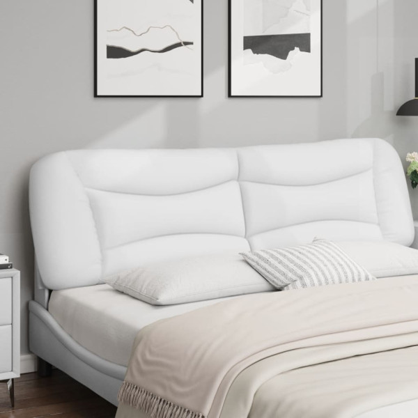 Cabecero de cama acolchado cuero sintético blanco 193 cm M 3