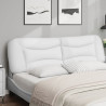 Cabecero de cama acolchado cuero sintético blanco 193 cm 3