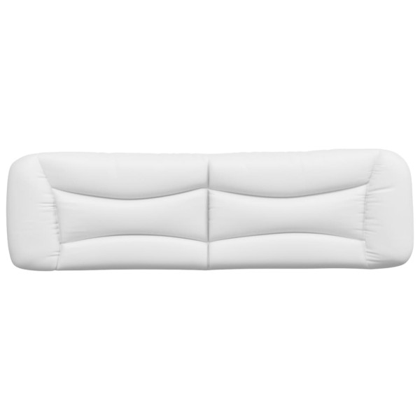 Cabecero de cama acolchado cuero sintético blanco 193 cm M 5