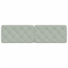 Cabecero de cama acolchado terciopelo gris claro 183 cm 5