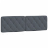 Cabecero de cama acolchado terciopelo gris oscuro 152 cm 2
