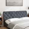 Cabecero de cama acolchado terciopelo gris oscuro 152 cm 3