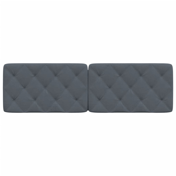 Cabecero de cama acolchado terciopelo gris oscuro 152 cm M 5