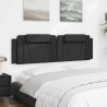 Cabecero de cama acolchado cuero sintético negro 183 cm 4