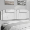 Cabecero de cama acolchado cuero sintético blanco 183 cm 1