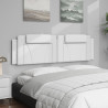 Cabecero de cama acolchado cuero sintético blanco 183 cm 4