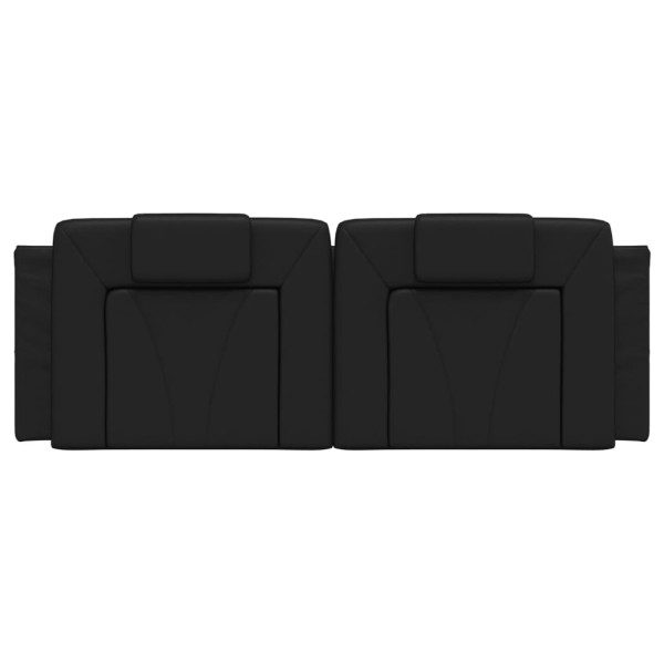 Cabecero de cama acolchado cuero sintético negro 152 cm M 5
