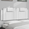 Cabecero de cama acolchado cuero sintético blanco 152 cm 1