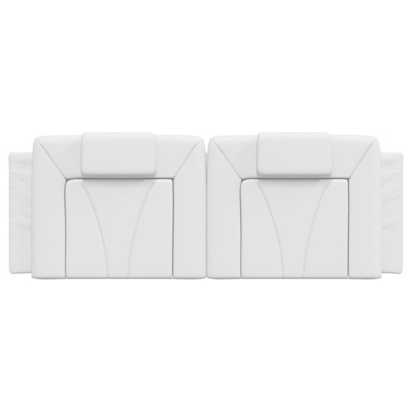 Cabecero de cama acolchado cuero sintético blanco 152 cm M 5