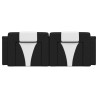 Cabecero de cama acolchado cuero sintético negro blanco 152 cm 5