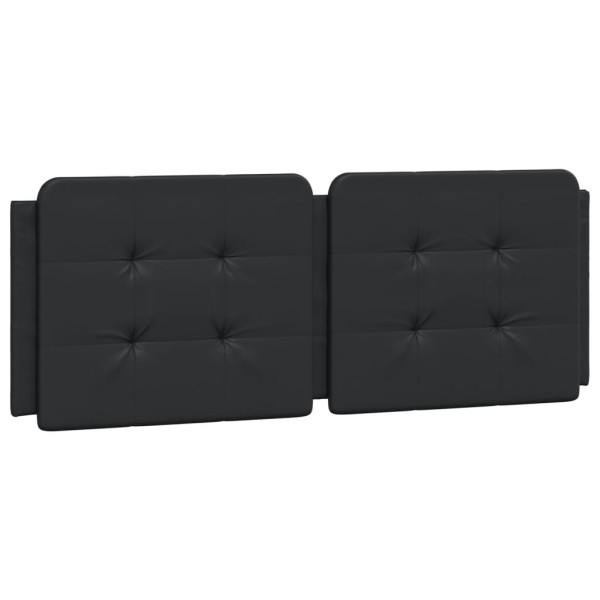 Cabecero de cama acolchado cuero sintético negro 137 cm M 2