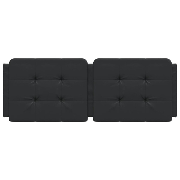 Cabecero de cama acolchado cuero sintético negro 137 cm M 4