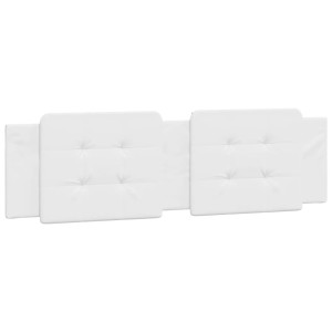 Cabecero de cama acolchado cuero sintético blanco 183 cm H