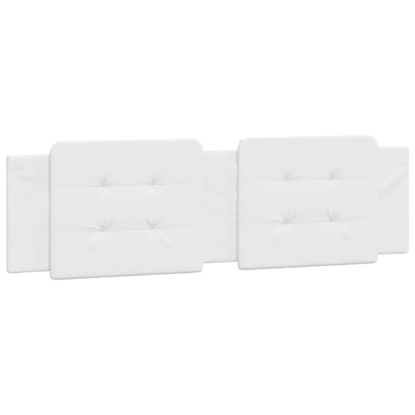 Cabecero de cama acolchado cuero sintético blanco 183 cm M 2