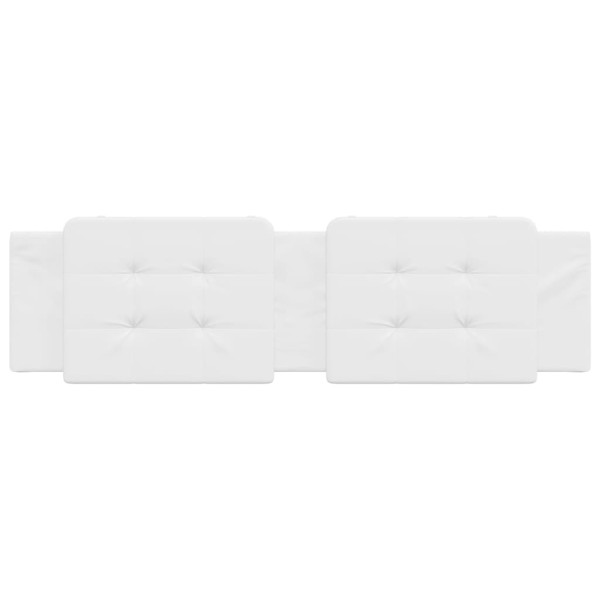 Cabecero de cama acolchado cuero sintético blanco 183 cm M 4