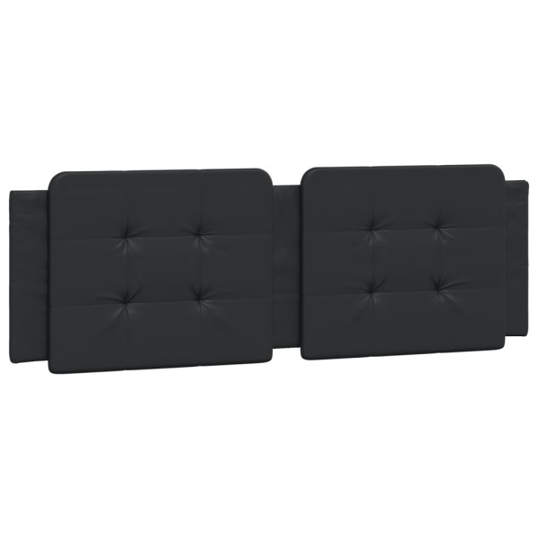 Cabecero de cama acolchado cuero sintético negro 152 cm M 2