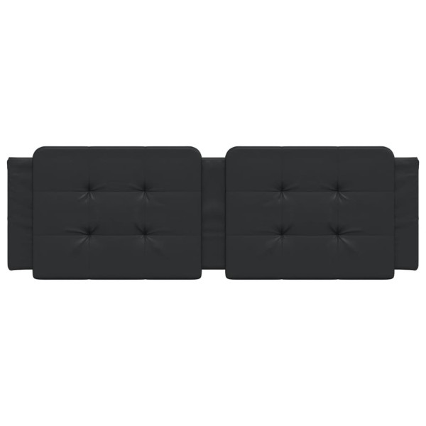 Cabecero de cama acolchado cuero sintético negro 152 cm M 4