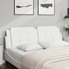 Cabecero de cama acolchado cuero sintético blanco 152 cm 1