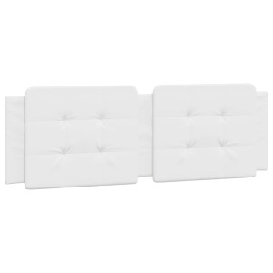 Cabecero de cama acolchado cuero sintético blanco 152 cm H