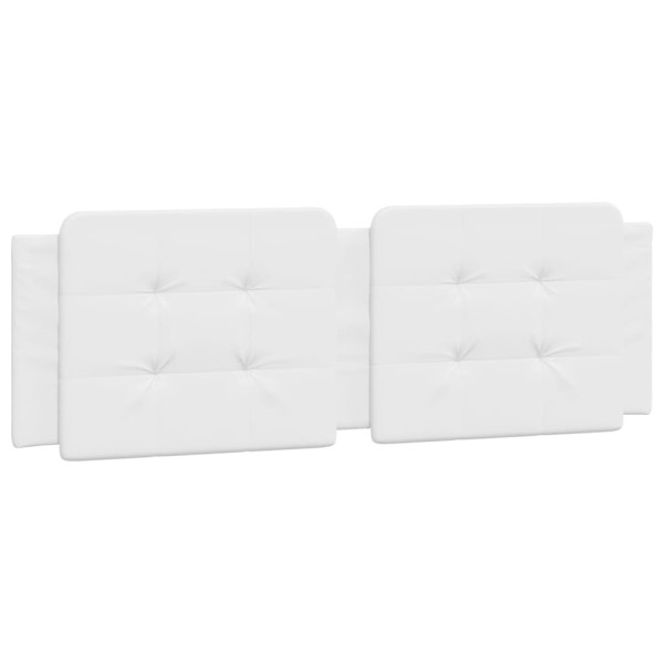 Cabecero de cama acolchado cuero sintético blanco 152 cm M 2
