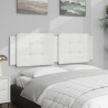 Cabecero de cama acolchado cuero sintético blanco 152 cm 3