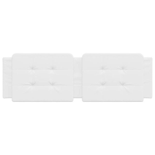 Cabecero de cama acolchado cuero sintético blanco 152 cm M 4