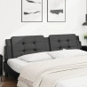 Cabecero de cama acolchado cuero sintético negro 193 cm 1
