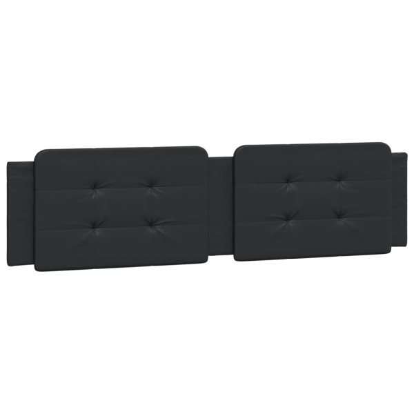 Cabecero de cama acolchado cuero sintético negro 193 cm M 2