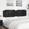 Cabecero de cama acolchado cuero sintético negro 193 cm 3