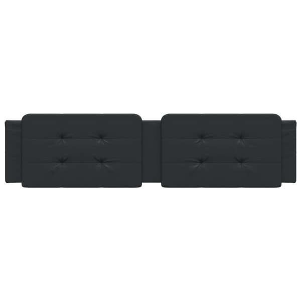Cabecero de cama acolchado cuero sintético negro 193 cm M 4